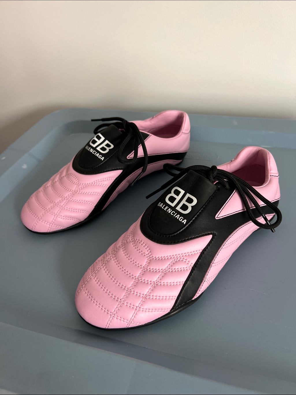 Balenciaga Zen Sneakers Pink Black White Shoes Size 36 Logo